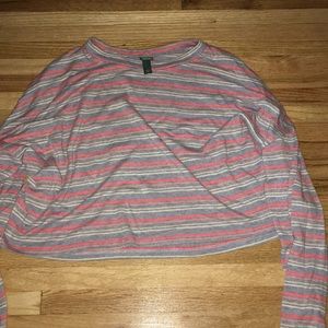 Multicolored striped crop top